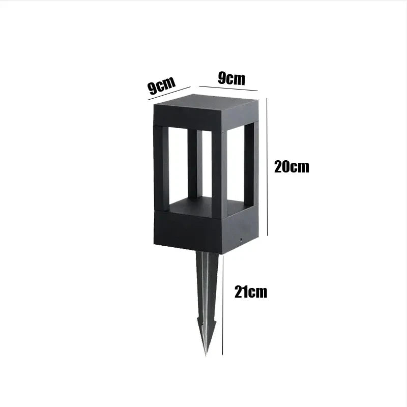 lampadaire extérieur led moderne noir ip65 étanche 10w lumiere chaude jardin contemporain