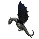 statue dragon résine détaillée jardin extérieur bronze écorce ailes veinées fantastique mythe