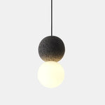 suspension lumineuse moderne noir blanc grains opacité câble pendentif minimaliste terrazzo chambre