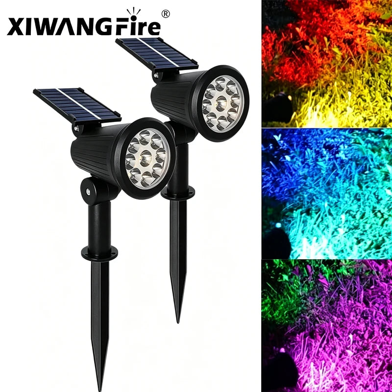 projecteur solaire led waterproof ip65 jardin extérieur moderne réglable noir mat