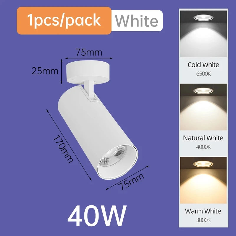 lampe led moderne 12w 20w 40w noir blanc neutre froid chaud