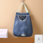 Sac poubelles mural bleu pratique maille fine crochets adhésifs poches