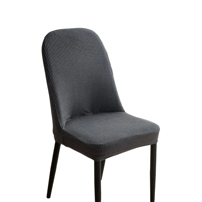 housses chaise peluche grise carreaux moderne polyester élasthanne banquet mariage salle manger fauteuil