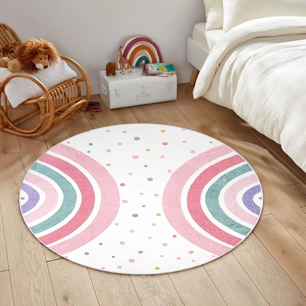 tapis rond moderne coloré antidérapant polygone floral 40x40cm 80x80cm 120x120cm chambre salon enfants adultes