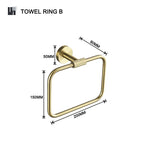 accessoires salle bain ensemble porte serviettes rouleau papier toilette crochet robe finition laiton doré