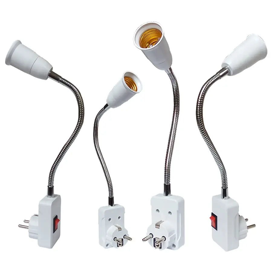 support lampe flexible blanc moderne interrupteur prise us e27 20cm 30cm 50cm