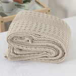 couverture coton points solide été portable maison pique nique voyage militaire blanc gris beige