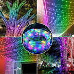 guirlande lumineuse solaire 100m 800led multicolor télécommande modes festif extérieur