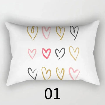 taie d'oreiller rectangulaire 30x50cm housse coussin décoration moderne motif abstrait coton polyester