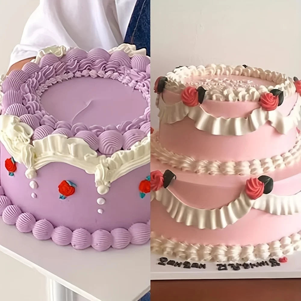 outil décoration gâteau blanc dentelé pratique mesure cuisson Sugarcraft graduée gâteau pâtisserie artculinaire