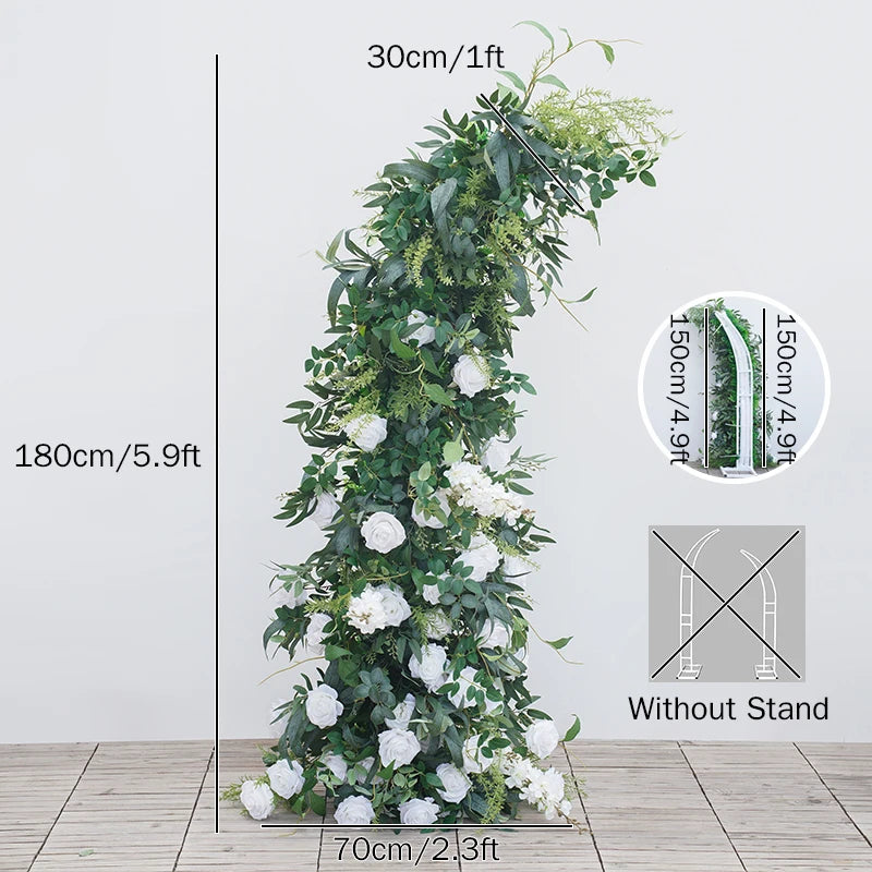 arche décorative fleurs artificielles feuillage vert mariage anniversaire baby shower extérieur table centerpiece naturel