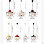pendants led suspension chambre salon original oiseaux enfants dinosaures abatjour transparent Blanc