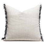 coussin géométrique laine coton contemporain beige gris noir décoratif sofa lit voiture