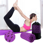 tapis yoga violet imprimé floral absorbant anti dérapant sac rangement moderne