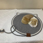 tapis grattage chats blanc vert clair motifs géométriques moderne durable lavable