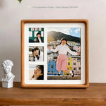 cadre photo bois clair moderne compartiments compartiments compartiments decoration intérieure souvenirs mariage portraits famille
