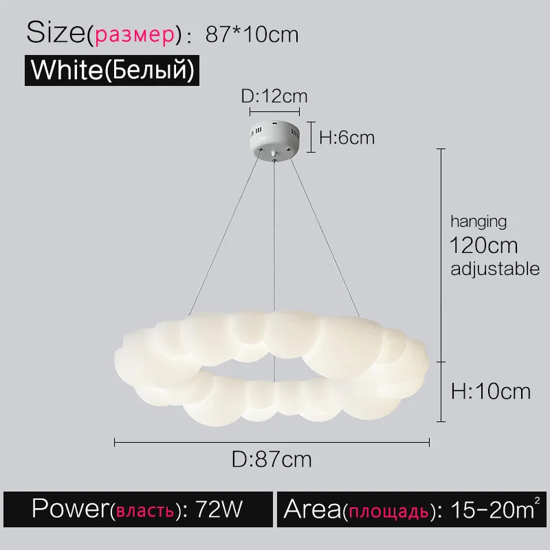 luminaire suspendu moderne blanc sphères diffusion lumineuse chambre salon étude entrée led dimmable