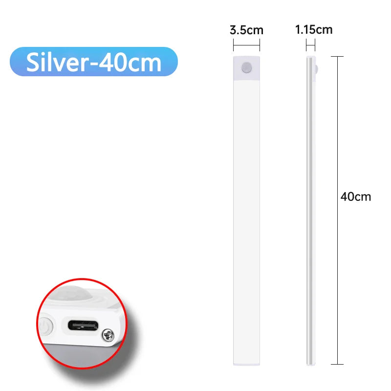 lampe led rechargeable sensor mouvement moderne noire blanche 20cm 40cm 60cm