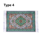 tapis miniature traditionnel classique bleu rouge motif animal opacité éducation jouet enfant plastique