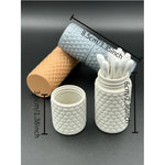 boîtes rangement hexagonales réutilisables modernes orange gris blanc petits objets coton tiges