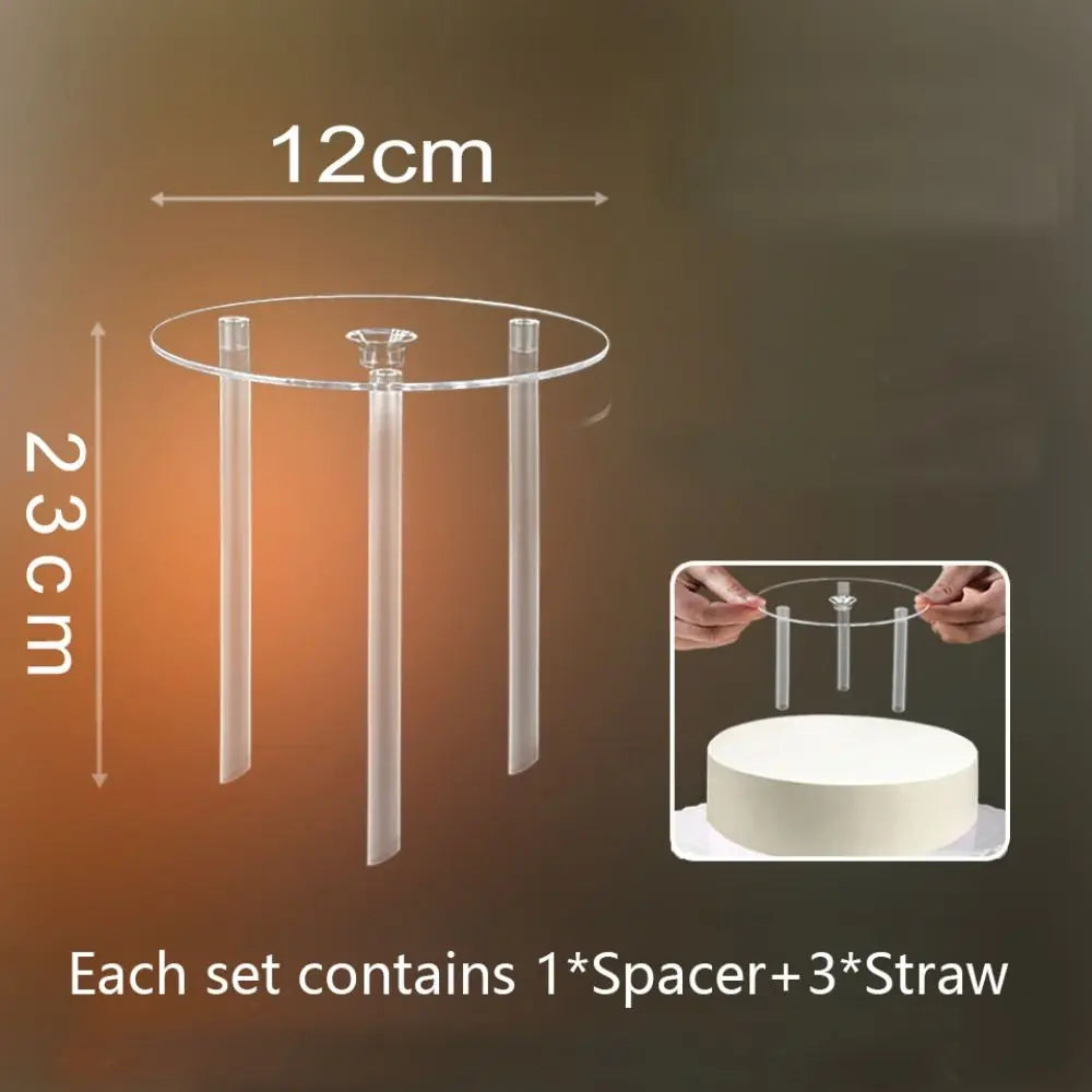 support gâteau transparent clips moderne stand plastique sans motif paille spacings rond