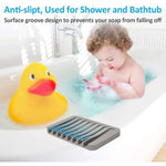 support savon silicone blanc gris rayures moderne facile nettoyer douche salle bain