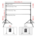 support fond photo noir lisse moderne clips tringles sac transport 300cm 260cm photo studio