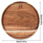 assiette ronde bois marron clair minimaliste rustique dîner pain grande petite