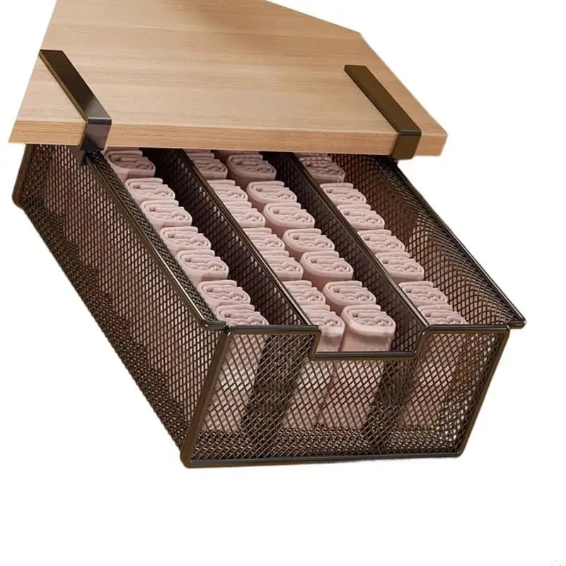 panier rangement blanc maille moderne clips tissu plié facile chambre dressing garde robe