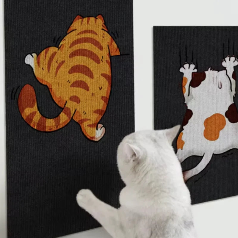 grattoir chats adhésif couleur gris moderne texture tissée taille 30x30cm 30x60cm