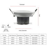 spots led 6w 8w 10w 14w blanc moderne grille refroidissement clips aluminium