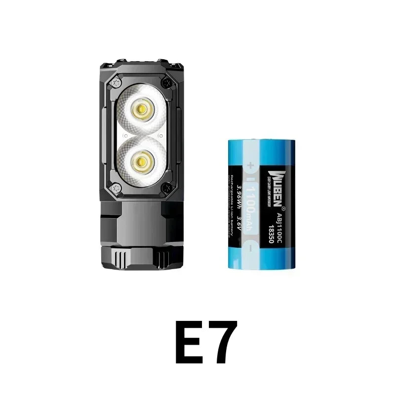 lampe frontale led 1800 lumens noir texturée moderne clip batterie aaa adaptateur