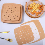 papier cuisson perforé marron clair antiadhésif absorbant huile air fryer baking paper steamer cuisine