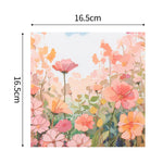serviettes rose fleurs feuilles tissu festif opalescent pack 40 pièces 16.5cm 16.5cm illustration naturelle