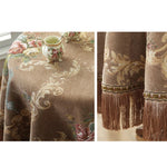 nappe table ronde brodée fleurs roses classique vintage 140cm 180cm 200cm 230cm blanc crème
