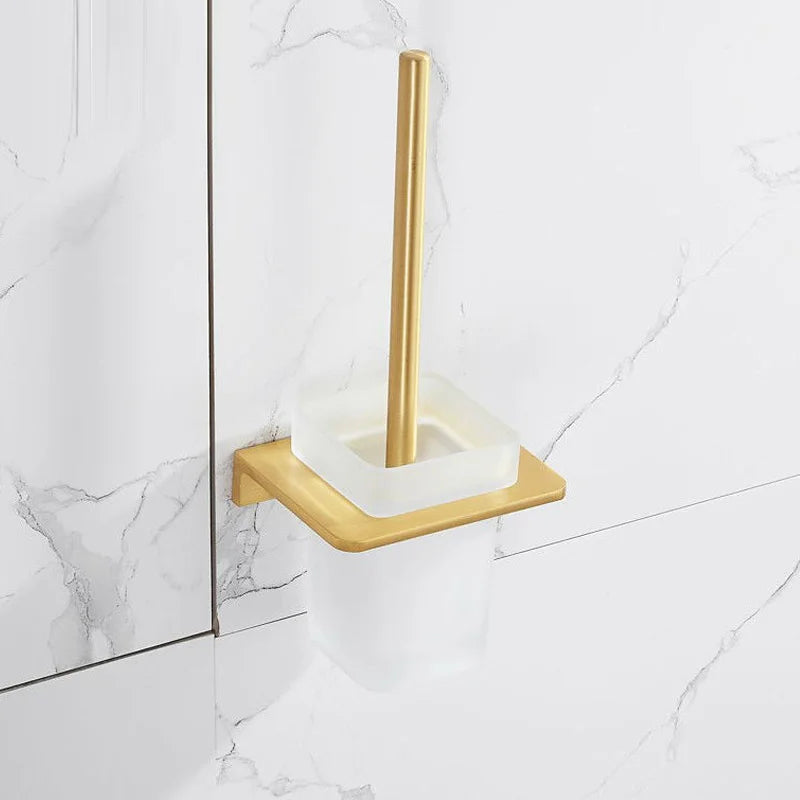accessoires salle bain or blanc moderne vis papier toilette savon serviettes brosse dents élégant