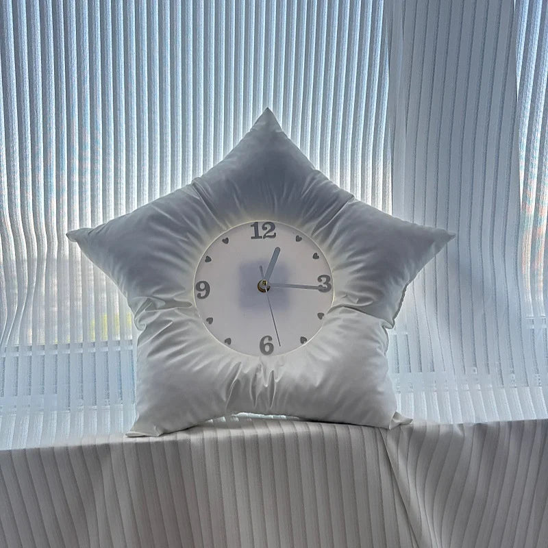 horloge murale étoile argentée moderne coussin adhésif salon chambre coucher