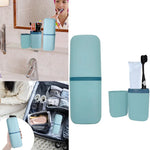 boite rangement salle bain brosse dents peigne motif papillon bleu