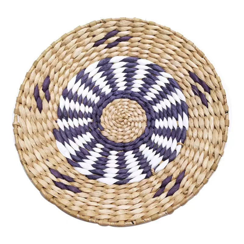 assiette décorative ethnique boho chic motif zigzag couleur naturelle mur cuisine salon maison rustique