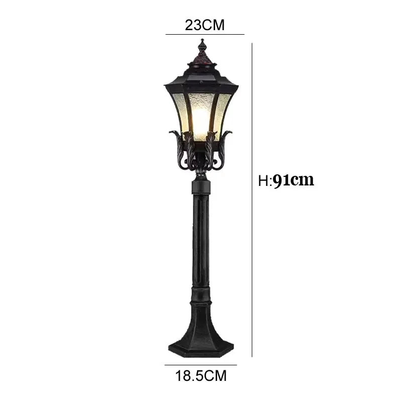 lampe rue led bronze noir classique vintage ip65 waterproofextérieur aluminium métallique floral