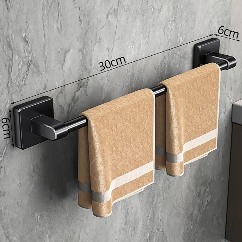 porte serviettes mural noir mat alliage aluminium serviettes incluse moderne salle bain rangement étagère