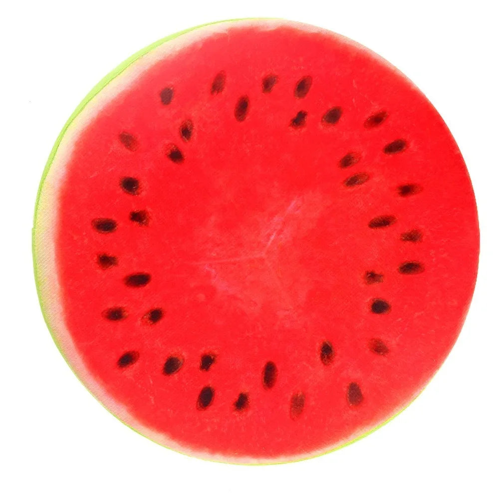 coussin rond fruit motif moderne déhoussable coton polyester vert rouge orange blanc