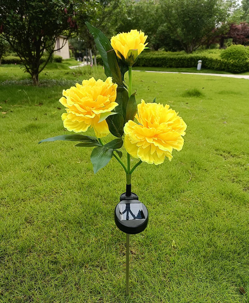 lumières solaires fleurs artificielles roses blanches jaunes extérieures autoinstallation ip44 led vacances