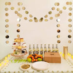 décoration festive guirlande cercles or paillettes mariage anniversaire confettis élégants scintillants table mur