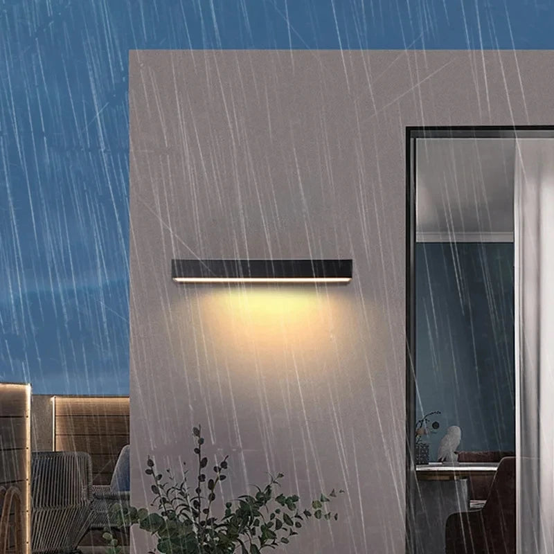 lampe murale moderne led noir étanche ip65 mur extérieur neutral warm white light