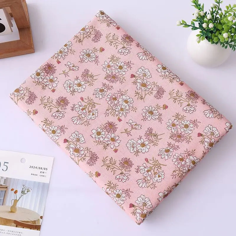 tissu toile imprimé floral violet rose vert orange rouge tissu coton lin résistant bricolage