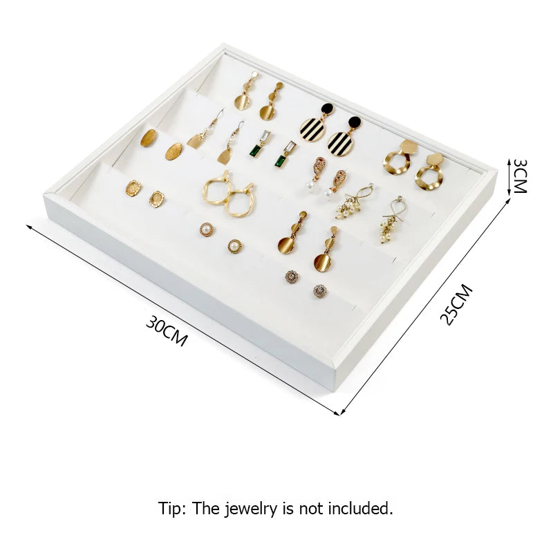présentoir bijoux cuir classique or argent pierres précieuses clips rangement boîte plateau