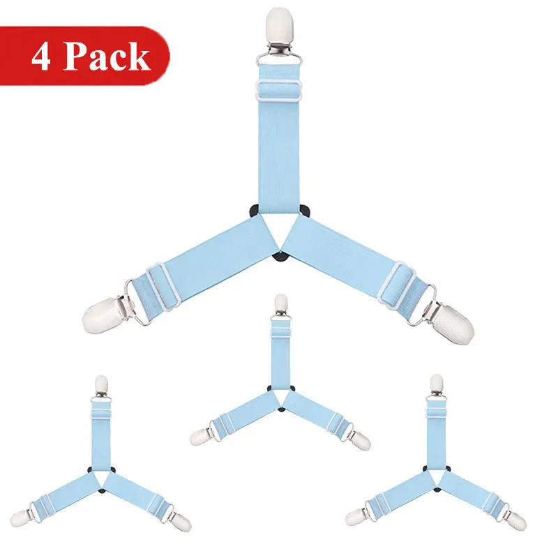 attache élastique lit clips métalliques tissu uni polyester coton moderne bleu noir blanc qualité