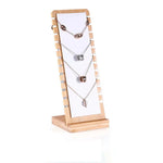 présentoir bois bambou colliers pendentifs chaînes organisateur motifs modernes argent doré