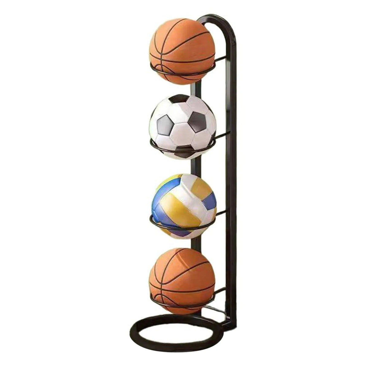 support balles sport noir moderne adhésif basketball football volley ball rangement garage